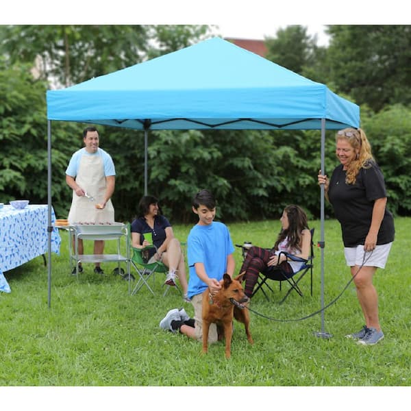 Everbilt NS G64-B 8 ft. x 8 ft. Blue Straight Leg Instant Canopy 