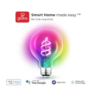 7-Watt (60-Watt Equivalent) G25 Shape E26 Base Wi-Fi Smart LED Light Bulb, Multi-Color Changing RGB, Tunable White