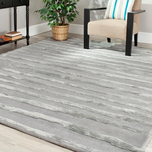 Soho 11 ft. x 15 ft. Gray Contemporary Striped Area Rug
