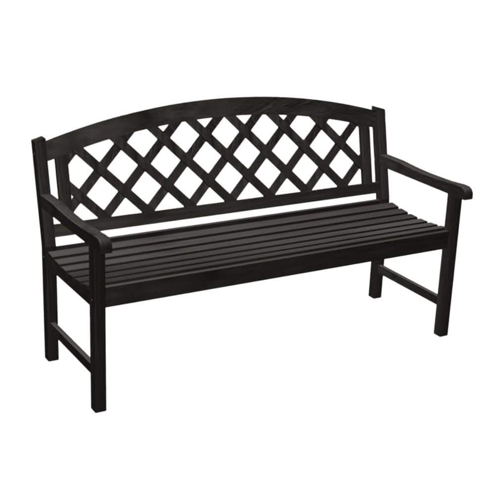 Jack Post Black Wood Patio Bench 8068220 The Home Depot