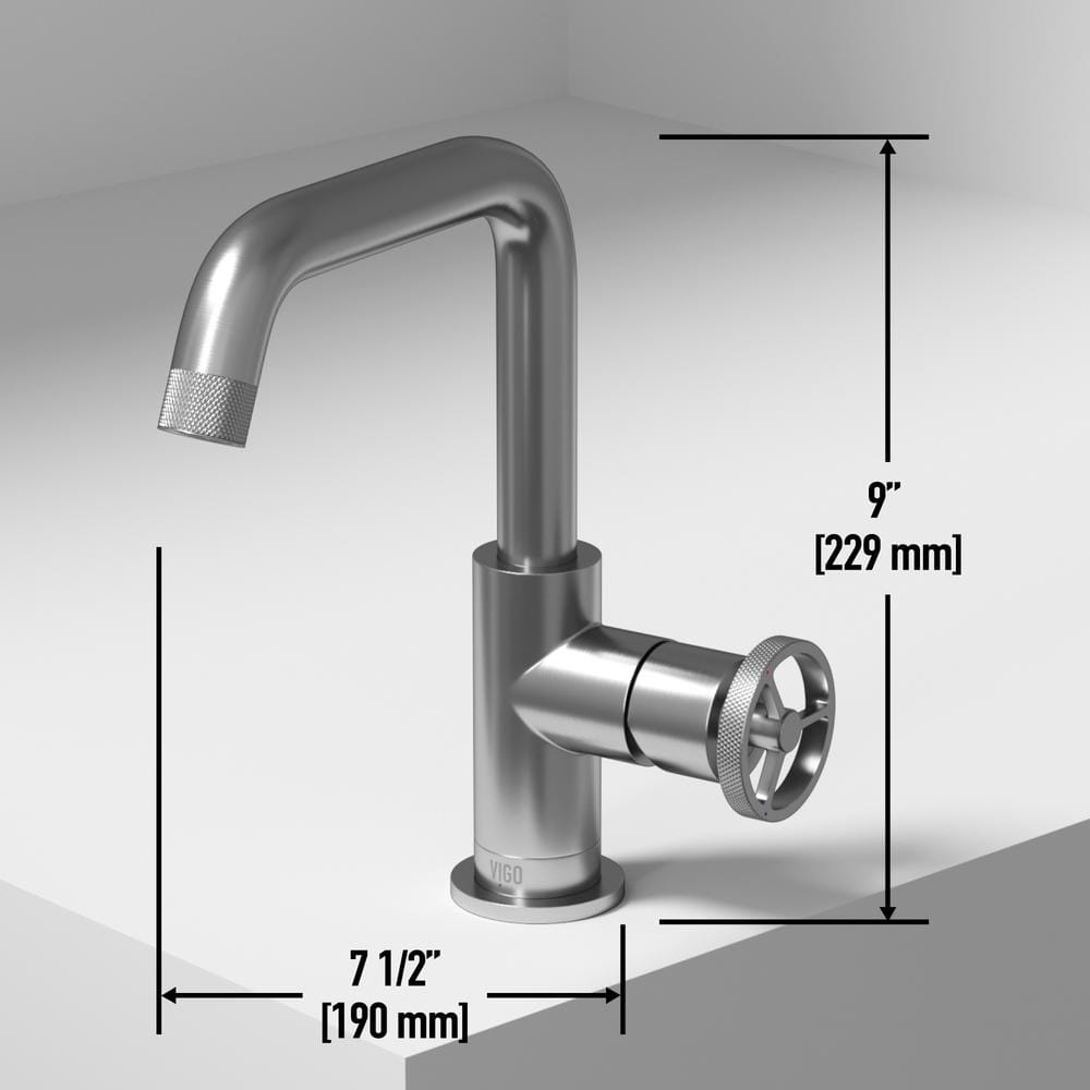 Cass 9" Brushed Nickel Single Handle Bathroom Faucet