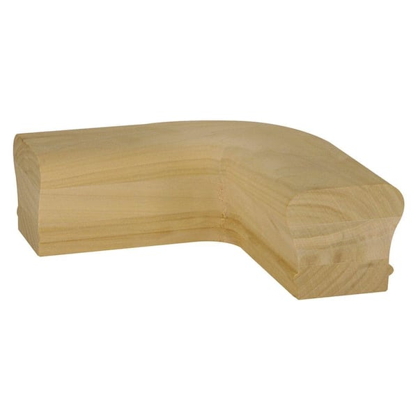 Stair Parts 7211 Unfinished Poplar 90° Level Quarter Turn Handrail Fitting