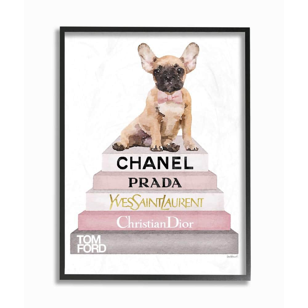 Stupell Industries 11 in. x 14 in.  Watercolor High Fashion Bookstack French  Bulldog by Artist Amanda Greenwood Framed Wall Art agp-145_fr_11x14 - The  Home Depot