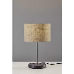 19.5 in. Black Standard Light Bulb Bedside Table Lamp