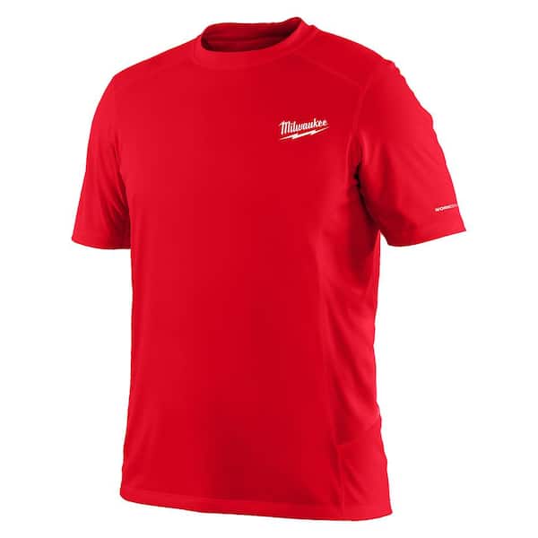 Milwaukee Men's WORKSKIN Medium Red Lightweight Performance Long-Sleeve T- Shirt 415R-M - The Home Depot