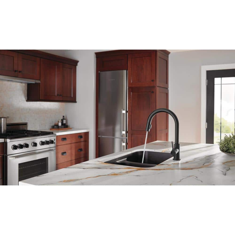 Matte Black Stainless Steel Pull-Down Kitchen Faucet