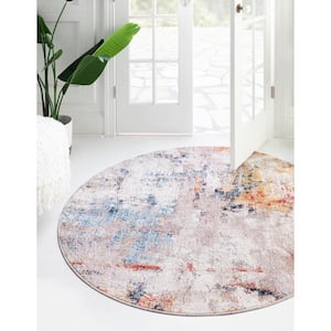 Multi 3 ft. 3 in. x 3 ft. 3 in. Rainbow Area Rug