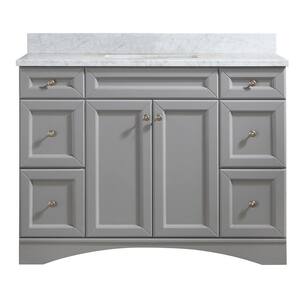 48 in. W x 22 in. D x 35.4 in. H Bath Vanity in Gray with White Top and Basin