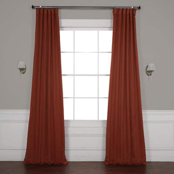 Exclusive Fabrics & Furnishings Spiced Berry Red Curtains Room Darkening Curtains - 50 in. W x 96 in. L Rod Pocket Single Panel Curtains and Drapes