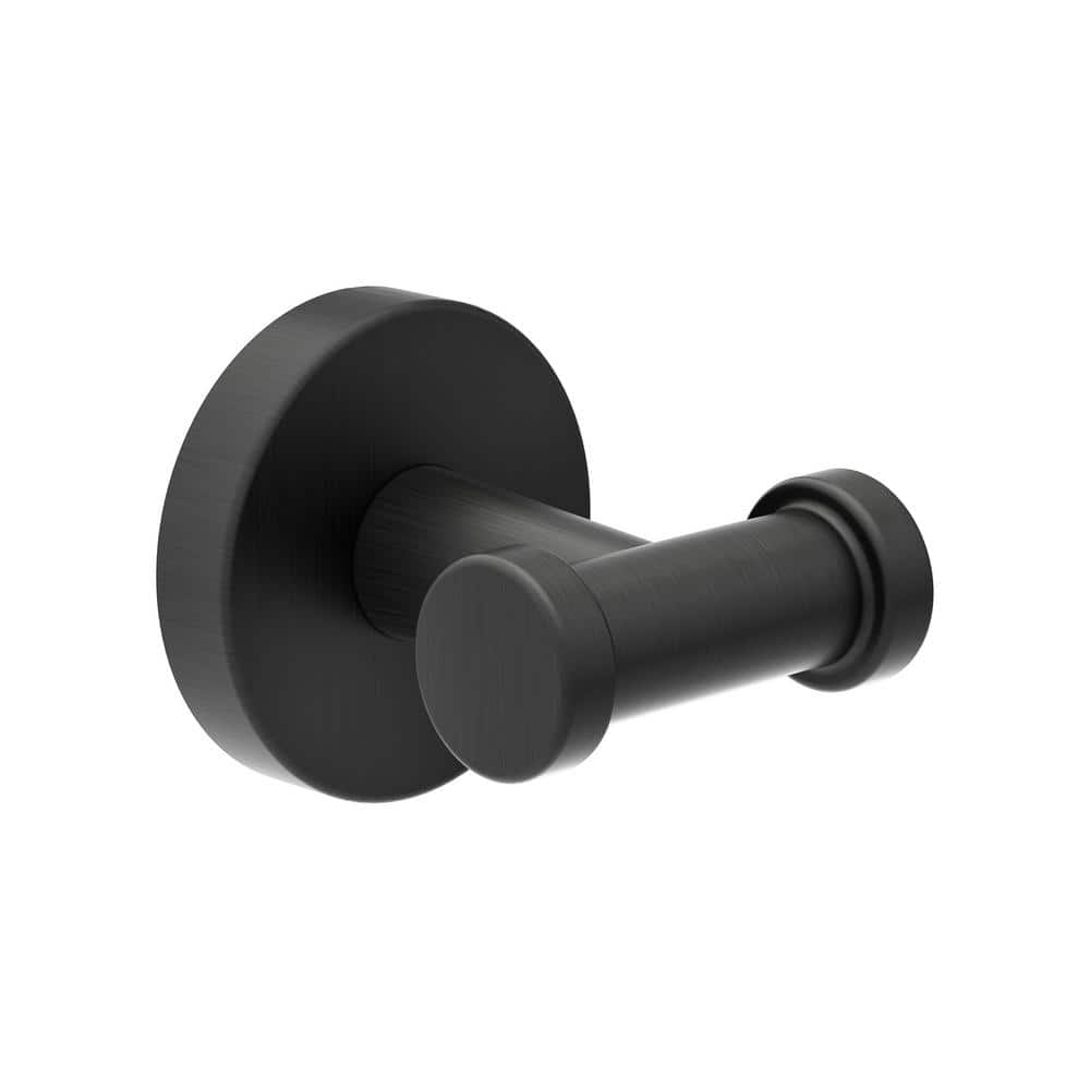 Matte Black Metal Wall-Mounted Double Robe Hook