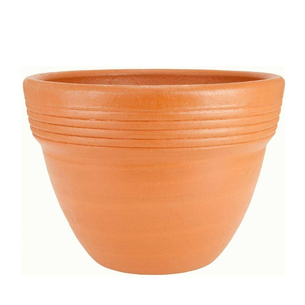 Style Selections 16-in W x 14-in H Terracotta Clay Indoor/Outdoor Planter  in the Pots & Planters department at