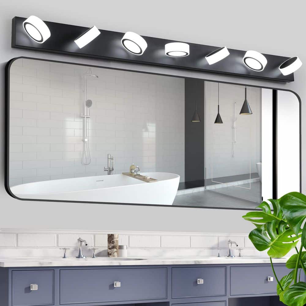 Modern 52 in. 7-Light Black Intelegant LED Vanity Light, Iron price history on PriceWatchPro