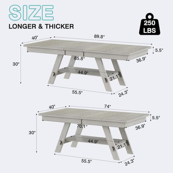 Rustic Farmhouse 6-Piece Dining Set - Extendable Table with Cross-Back Chairs and Padded Bench for Modern Homes
