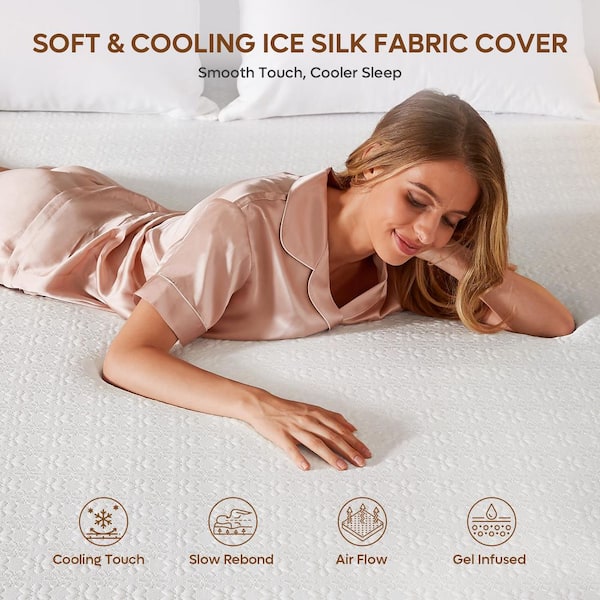 4 in. Queen Firm Cooling Memory Foam Mattress Topper with Removable Cover and Adjustable Straps, for Back Pain Relief