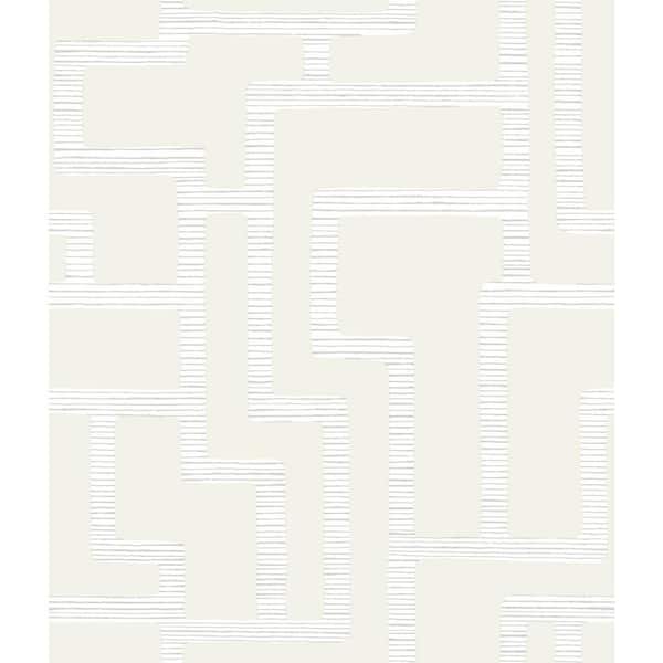 York Wallcoverings 56 sq.ft. .Graphic Pearl Polyomino Wallpaper