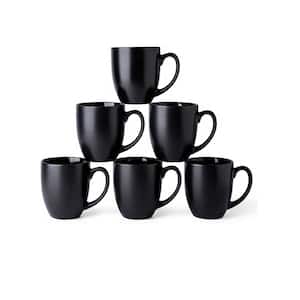 16 oz. Large Coffee Mugs with Handle for Tea, Latte, Cappuccino, Milk, Set of 6 Matte Black