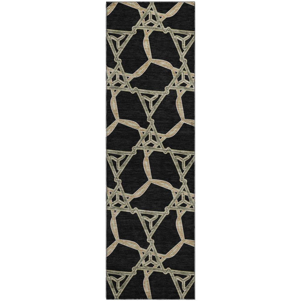 Mayfield Premium Machine Washable Abstract AMF959 Black 2 ft. 3 in. x 7 ft. 6 in. Runner Rug price history on PriceWatchPro