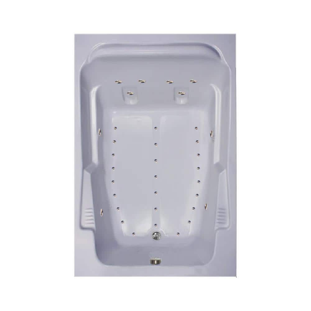 Comfortflo 72 in. Acrylic Rectangular Alcove Air Bathtub in Bone A7248 ...