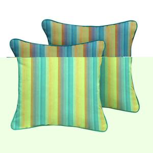 Sunbrella Astoria Lagoon Outdoor Corded Throw Pillows (2-Pack)