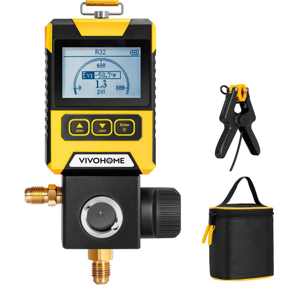 Digital HVAC Manifold Gauge with Wired Temperature Clamp Probe for Recharge, Pressure Temp Test Leak Detection price history on PriceWatchPro