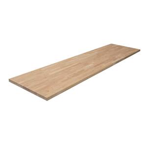 8 ft. L x 25 in. D Unfinished Hevea Solid Wood Butcher Block Countertop With Square Edge