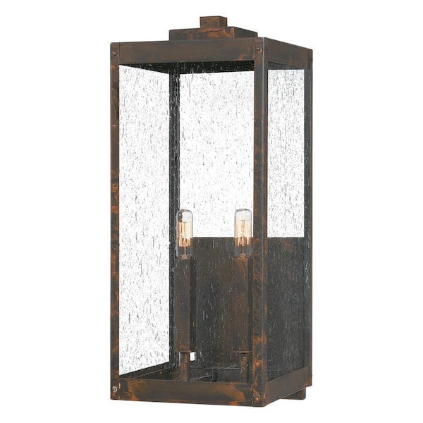 Quoizel Westover 2-Light Industrial Bronze Outdoor Wall Lantern Sconce