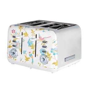 Buydeem Dt640 4-Slice Toaster, Extra Wide Slots, Retro Stainless Steel, 7-Shade Settings (Mellow Yellow)