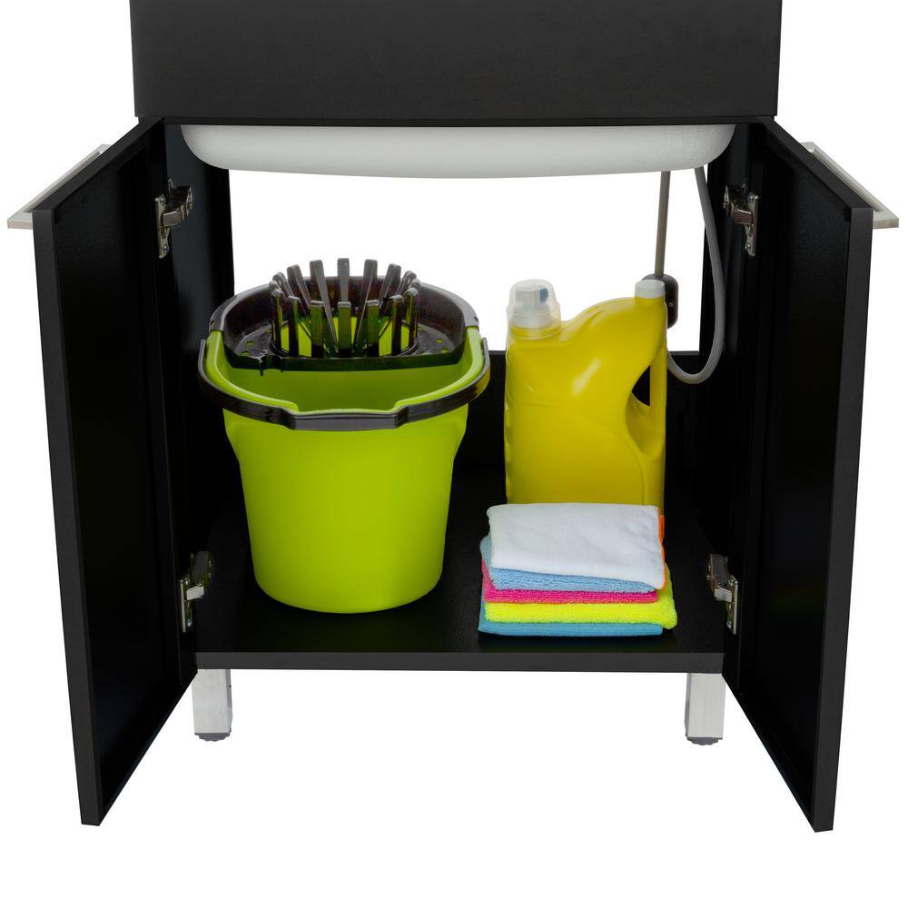 Black Stainless Steel Freestanding Laundry Sink with Faucet