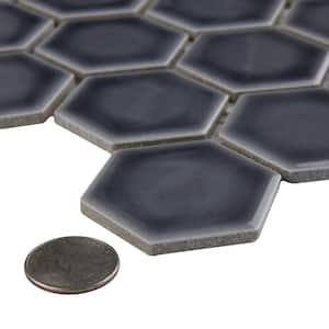 Hudson Due 2" Hex Storm Grey 10-7/8 in. x 12-5/8 in. Porcelain Mosaic Tile (9.7 sq. ft./Case)