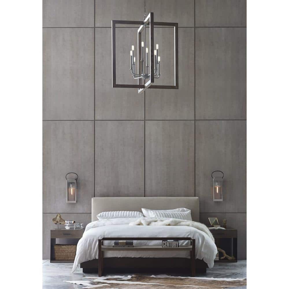 Turnbury 8-Light Galvanized Steel and Wood Chandelier