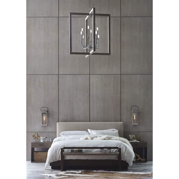 Progress Lighting Turnbury Collection 8-Light Galvanized Finish Coastal Chandelier Light