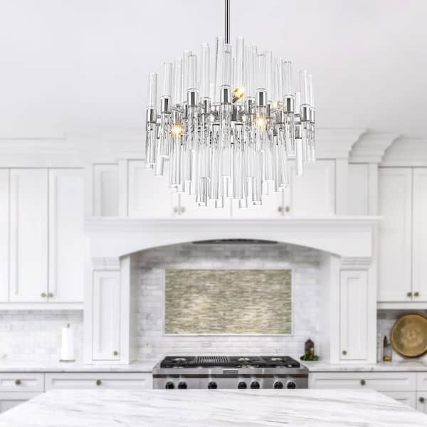 Miroir 8 Light Chandelier With Polished Nickel Finish