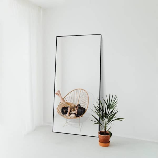 Seafuloy 21.3 in. W x 64.2 in. H Rectangle Black Alloy Framed Full Length Wall-Mounted Standing Mirror