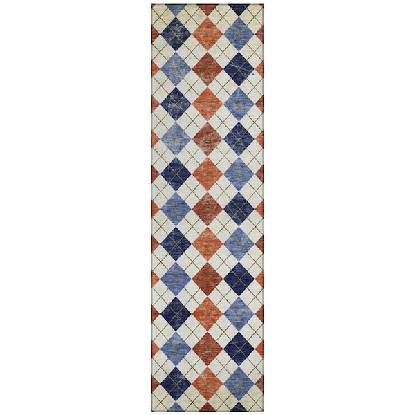 Chantille Machine Washable Indoor/Outdoor Abstract ACN2237 Orange 2 ft. 3 in. x 7 ft. 6 in. Runner Rug