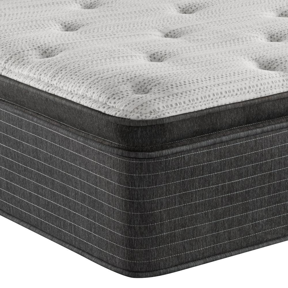 Twin Medium Gray Pillow Top Innerspring Mattress Set with Boxspring