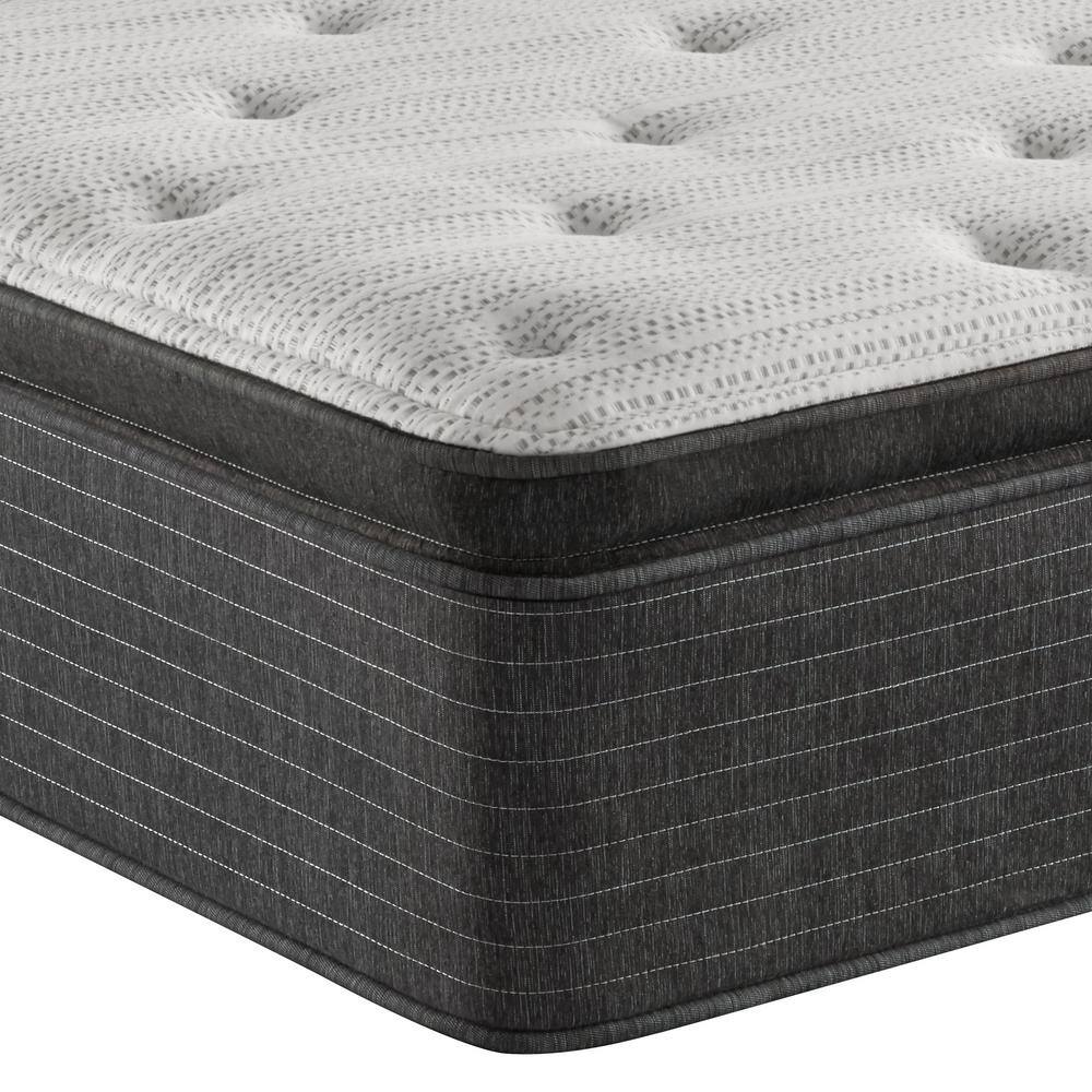 Contemporary Gray-White Gel Memory Foam Cal. King Pillowtop Mattress