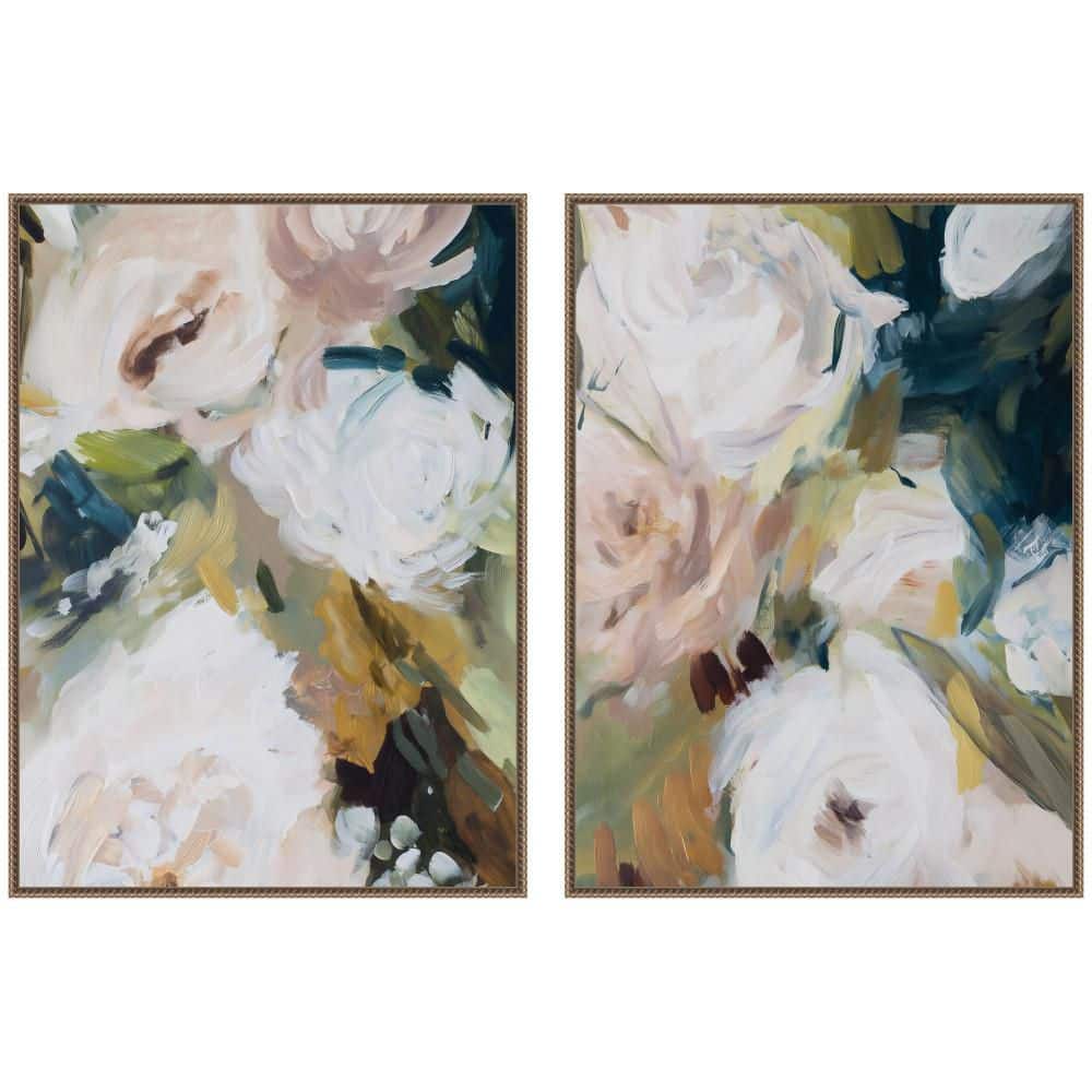 "2 Piece Sylvie ""Sepia Florals III"" by Amy Lighthall Flowers Framed Art Print Set 38 in. x 28 in." price history on PriceWatchPro