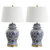 SAFAVIEH Arwen 30.5 in. Blue/White Table Lamp TBL4153A-SET2