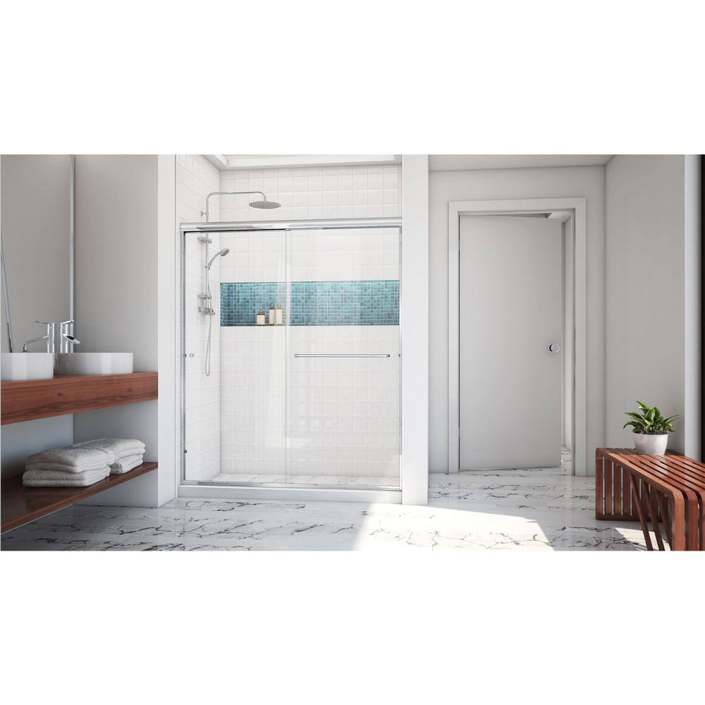 Alliance Pro LT 70" High Chrome and Clear Glass Sliding Shower Door