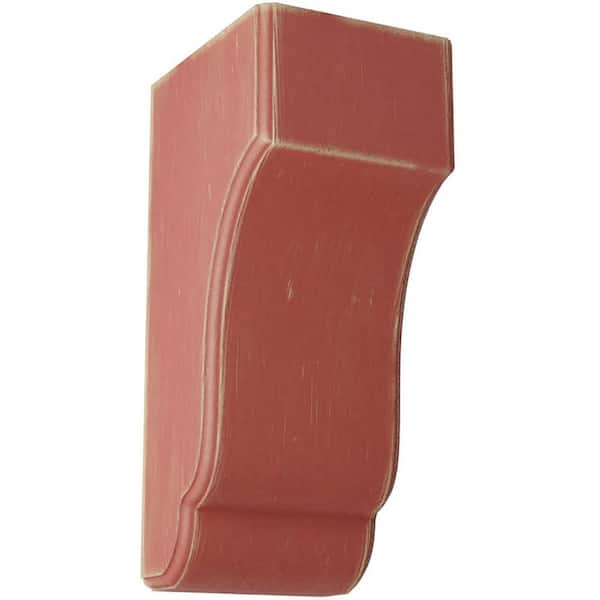 Ekena Millwork 5-3/4 in. x 14 in. x 7 in. Salvage Red Capistrano Mission Wood Vintage Decor Corbel