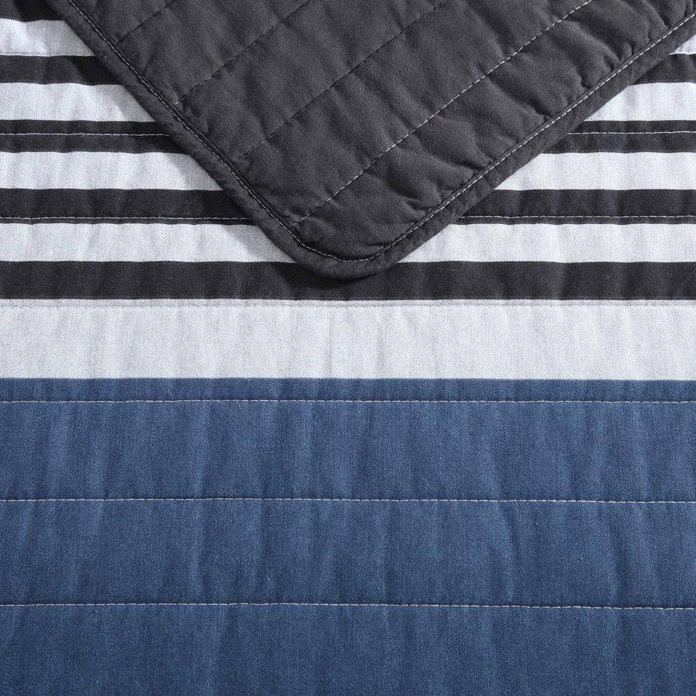 Full Grey Heather Cotton Reversible Quilt Set