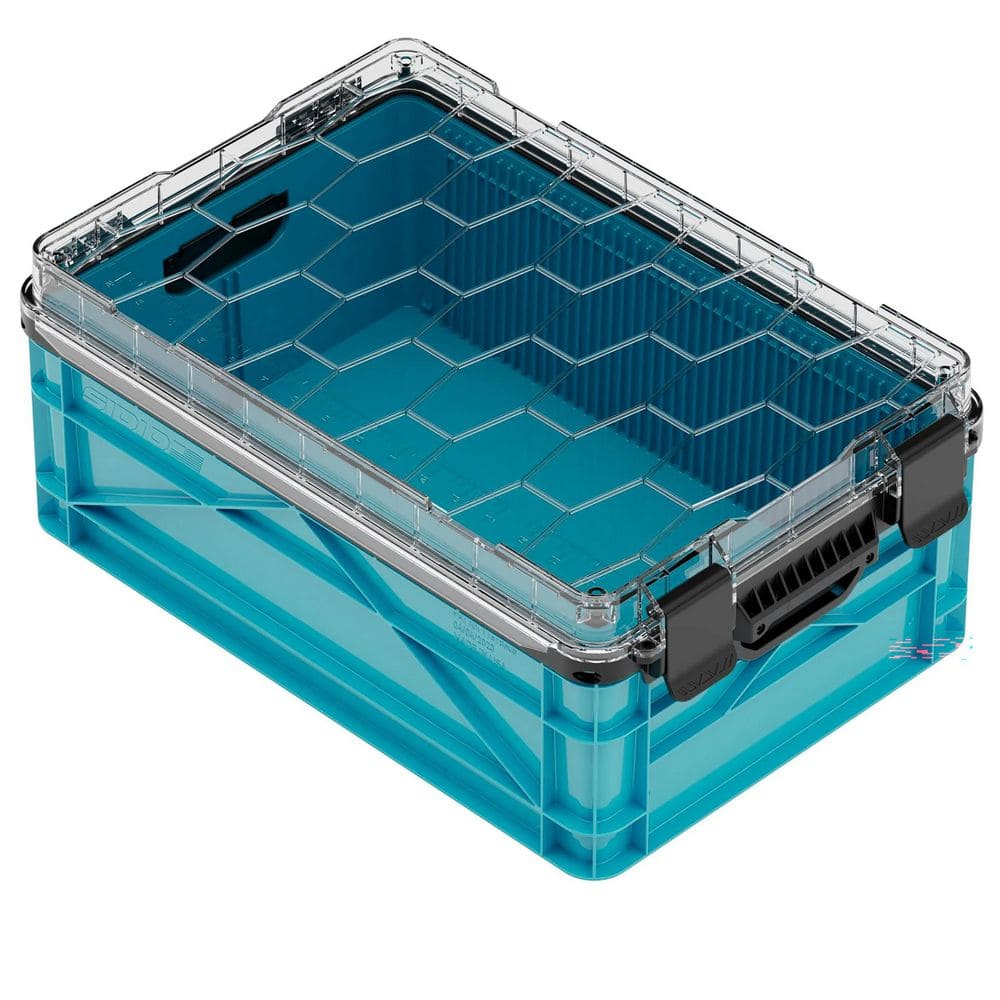 Weather Resistant Half Size Storage Bin High Stacking Heavy Duty Stackable Storage Bin with Lid and Dividers Blue price history on PriceWatchPro