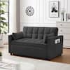 Seafuloy 55 in. Width Gray Velvet Twin Sofa Bed with Adjustable Backrest  and 2 Pillows W1193S00004-1 - The Home Depot