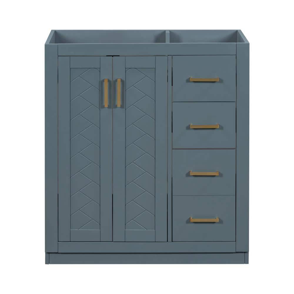 30 in. W x 18 in. D x 33 in. H Bath Vanity Cabinet without Top in Navy Blue