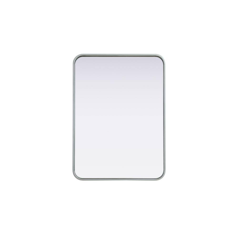 Timeless Home Silver 22 in. W x 30 in. H Contour Wall Mirror