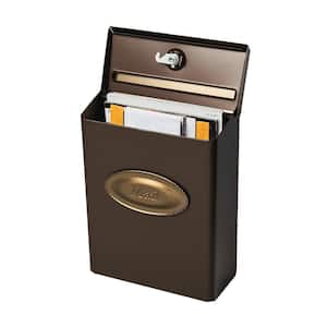 Designer Venetian Bronze with Brushed Brass, Medium, Steel, Locking, Wall Mount Mailbox