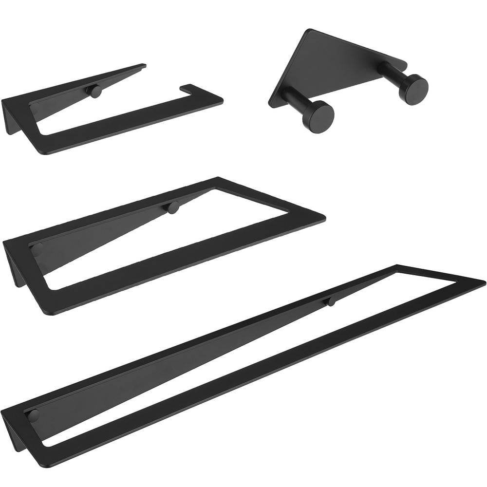 Bwe 4 Piece Bath Hardware Set With 2 Towel Bars Inlcuded Towel Hook And