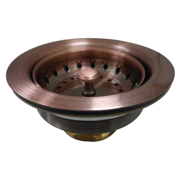 Kingston Brass Tacoma 4-1/2 in. Stainless Steel Kitchen Sink Basket Strainer in Antique Copper