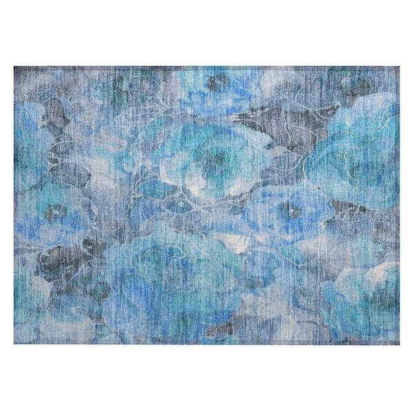 Chantille Machine Washable Indoor/Outdoor Abstract ACN1859 Blue 2 ft. x 3 ft. Accent Rug