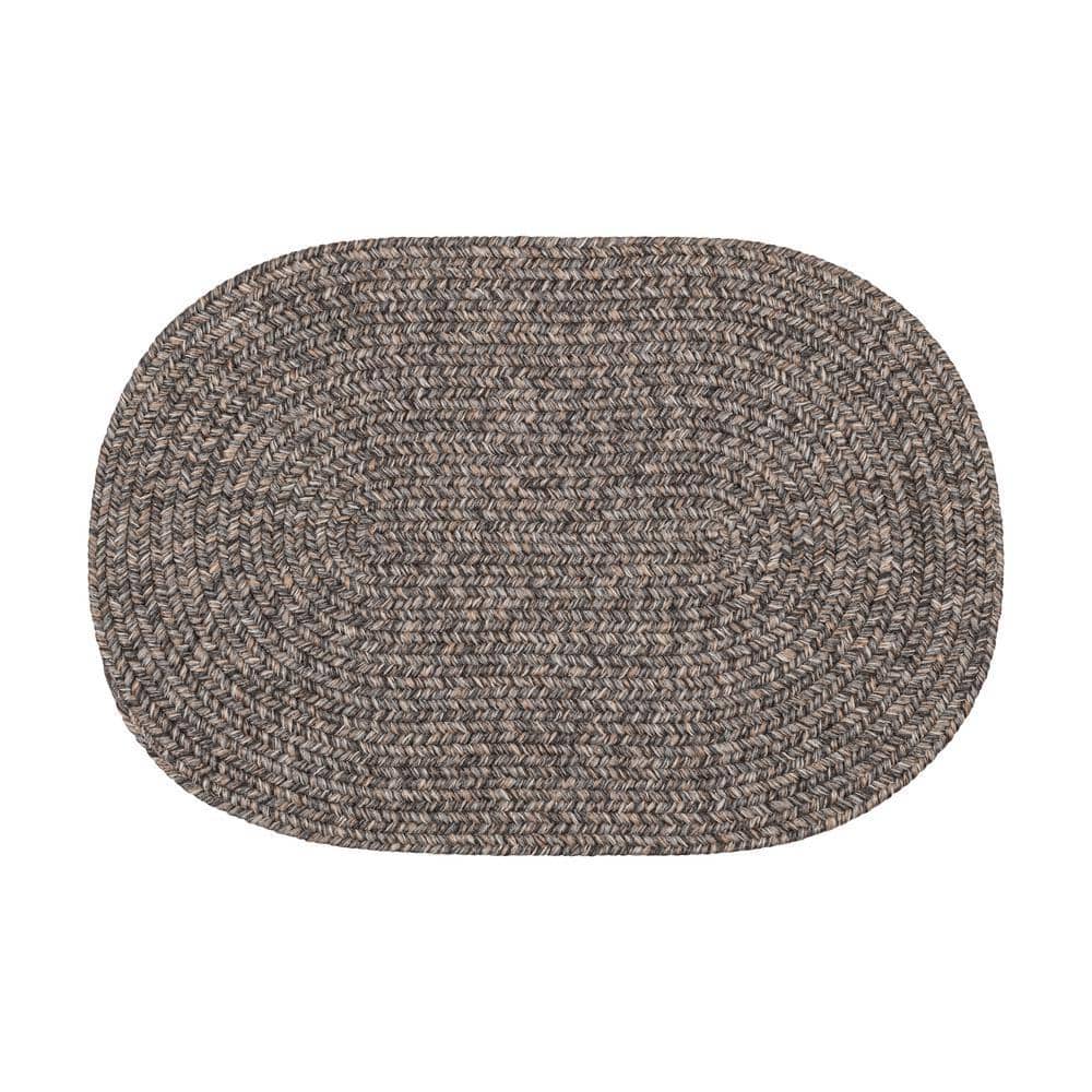 Rhody Rug Newberry Graphite Tweed 2 ft. x 3 ft. Oval Indoor/Outdoor ...